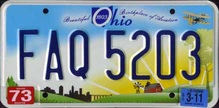 one license plate ohio